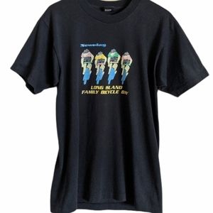 VTG Newsday Bicycle Black T-shirt Size Large